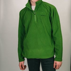 EDDIE BAUER GREEN FLEECE QUARTERZIP